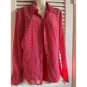 Vintage J G Hook red anchor blouse w attached cami‎ L retro  Mint